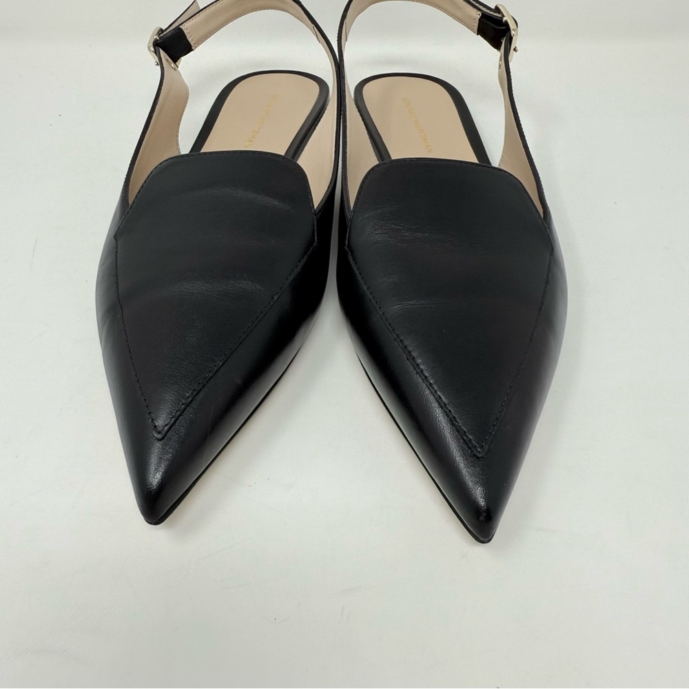 New Stuart Weitzman Ryder Slingback Flat Black Sz 8.5 - Picture 6 of 14